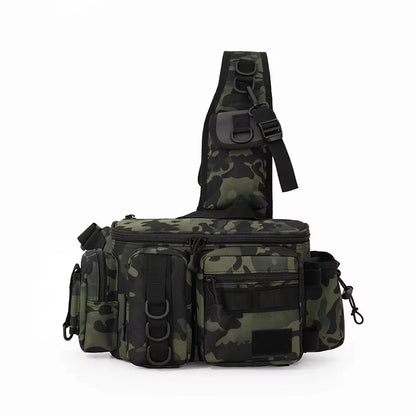Tactical Fishing Tackle Bag with Rod Holder – Outdoor Waist Pack