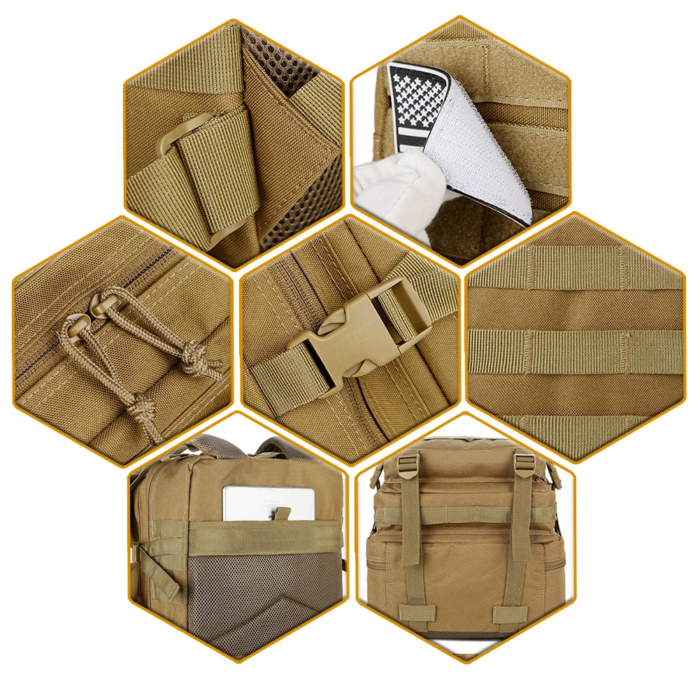 45L Tactical Backpack – Men's MOLLE Military Assault Pack