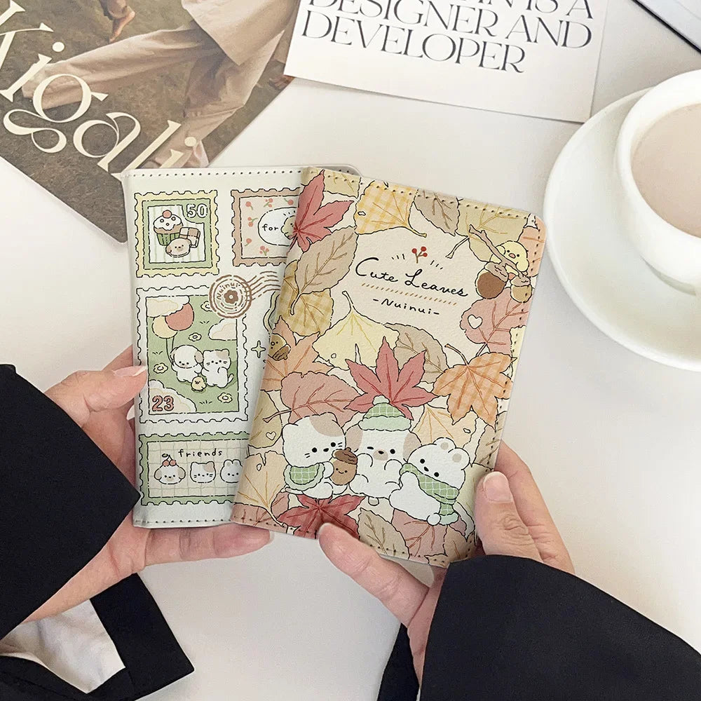 Cute Cartoon PU Leather Passport Cover – Waterproof Travel Holder