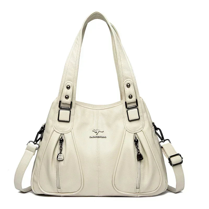 Leather Tote Shoulder Bag for Women – Large Crossbody Handbag