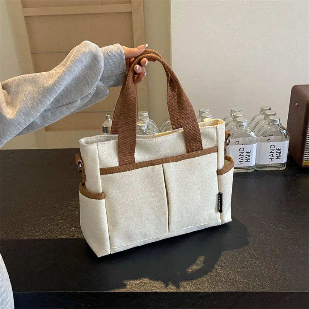 Canvas Tote Bag Women's Large Capacity Crossbody Handbag