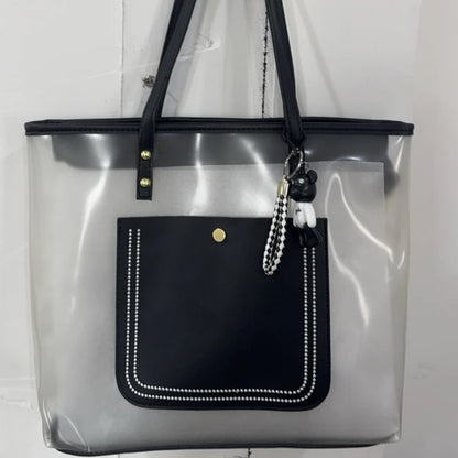Clear Jelly Tote Bag – Large Capacity Shoulder Bag for Women