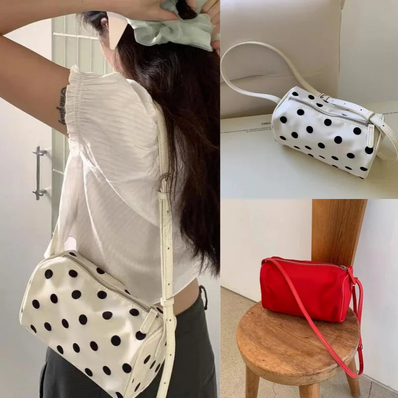 Polka Dot Pillow Bag – Korean Casual Crossbody Handbag