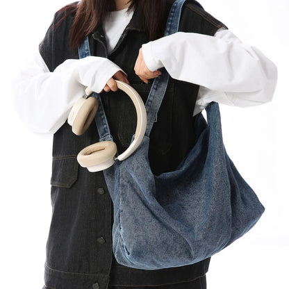 Denim Hobo Bag Women – Large Crossbody Shoulder Shopper
