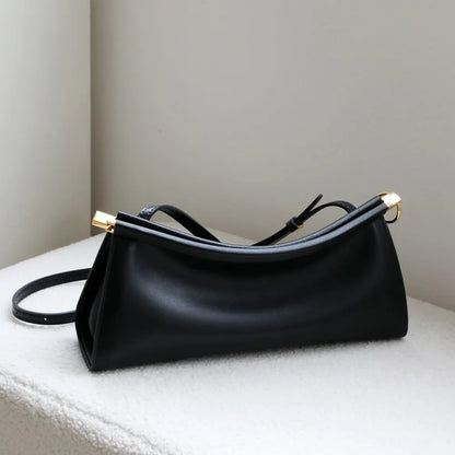 Women S Bags Genuine Leather Underarm Bag Handbag Small Design High-End Clip Simple Shoulder Vintage