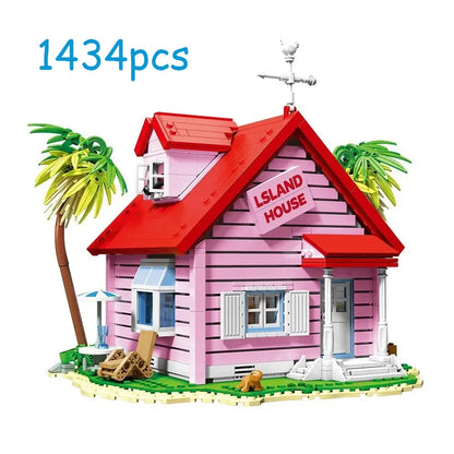 Pink Island House Building Blocks Set – 1434 Pcs Seaside Villa Model
