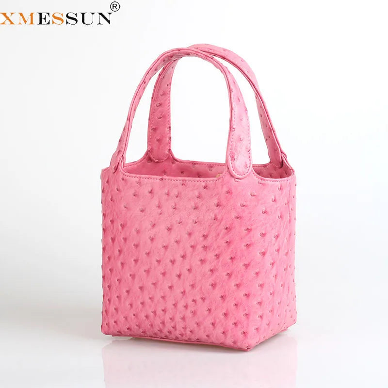 Women S Bag Bucket Bags Female Tote Hand Ladies Designer Luxury Ostrich Leather Shoulder Organizer