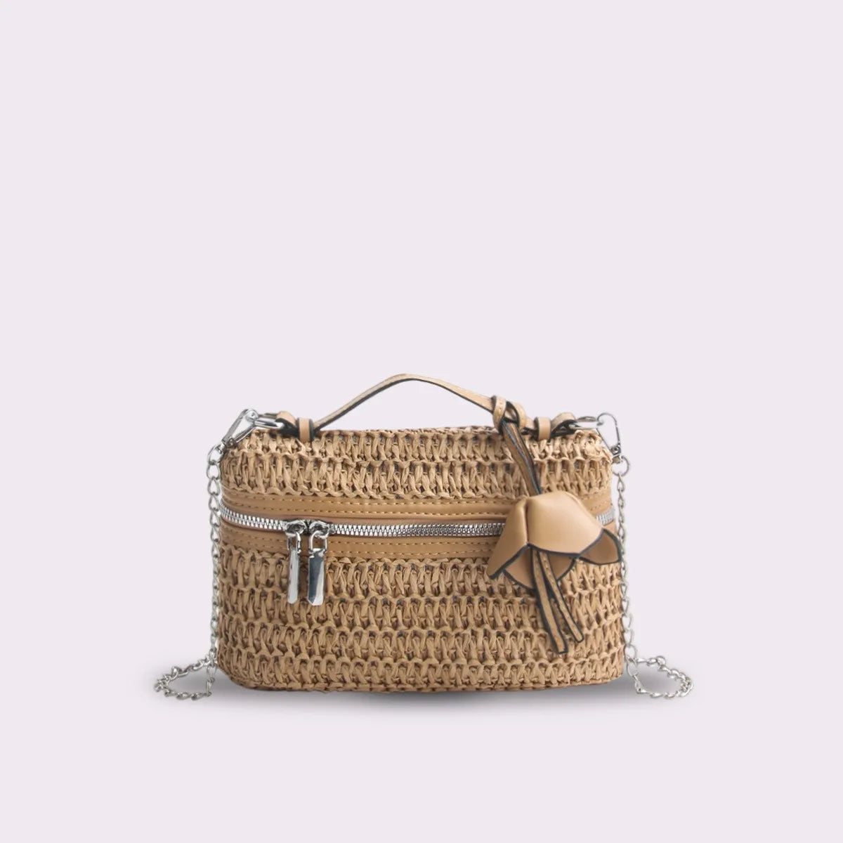 Woven Straw Crossbody Bag – Women's Small Box Handbag