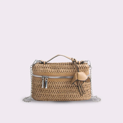 Woven Straw Crossbody Bag – Women's Small Box Handbag