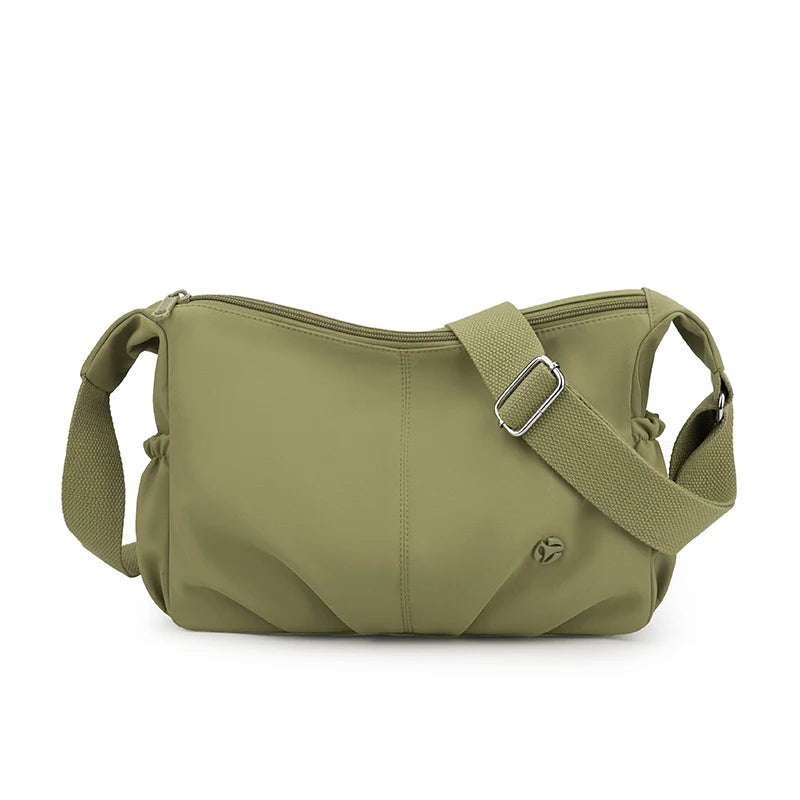 Women's Waterproof Nylon Crossbody Bag – 2-Layer Lightweight Shoulder Hobo Bag