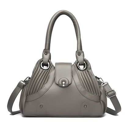 Leather Tote Handbag for Women – Designer Two-Layer Shoulder Bag