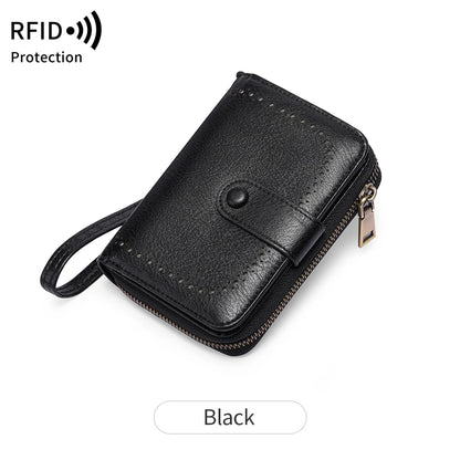 RFID Blocking Women's Large Capacity Retro Wallet – Multi-Card Organizer