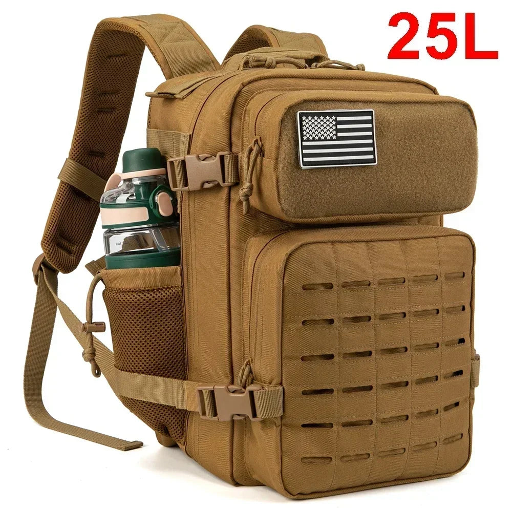 Tactical Backpack with Bottle Holder – 25L & 45L MOLLE Rucksack