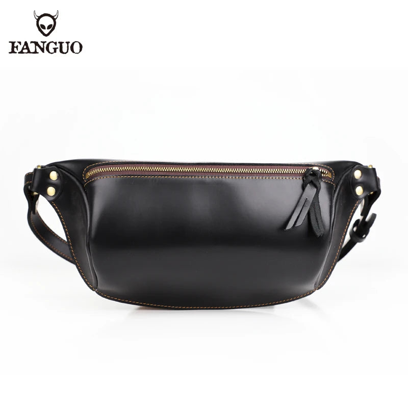 Leather Chest Bag for Men – Handmade Vintage Crossbody & Shoulder Pack