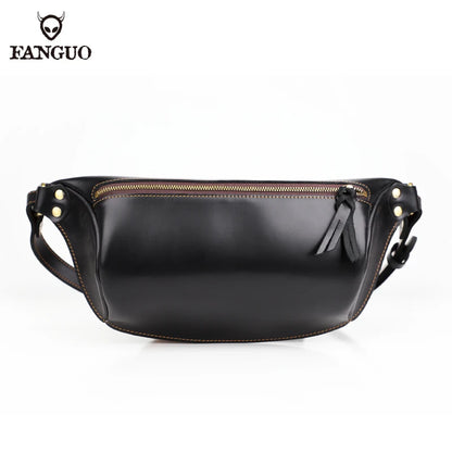 Leather Chest Bag for Men – Handmade Vintage Crossbody & Shoulder Pack