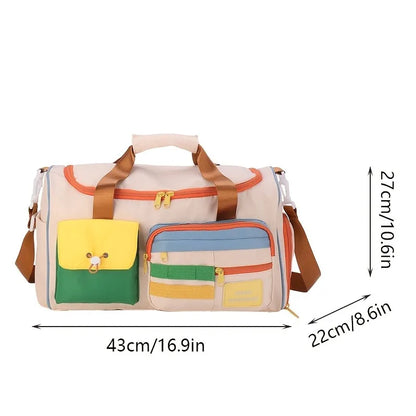 Gym Duffle Bag with Shoe Compartment – Large Oxford Fabric Travel Bag