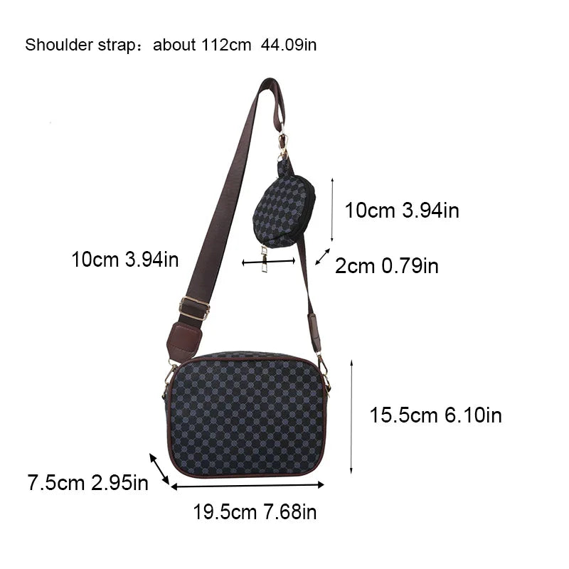 Printed Crossbody Shoulder Bag with Mini Coin Purse