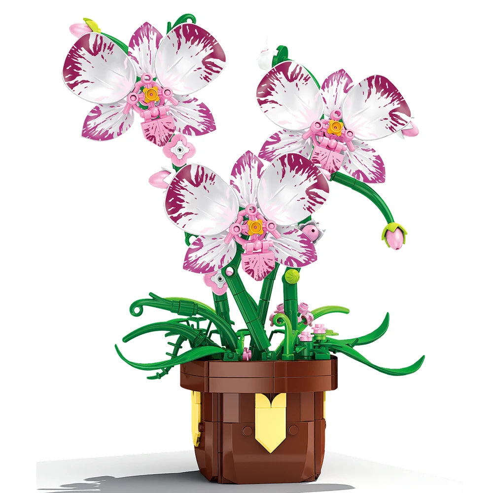 Flower Bouquet Building Blocks – Potted Plant Home Decor Set
