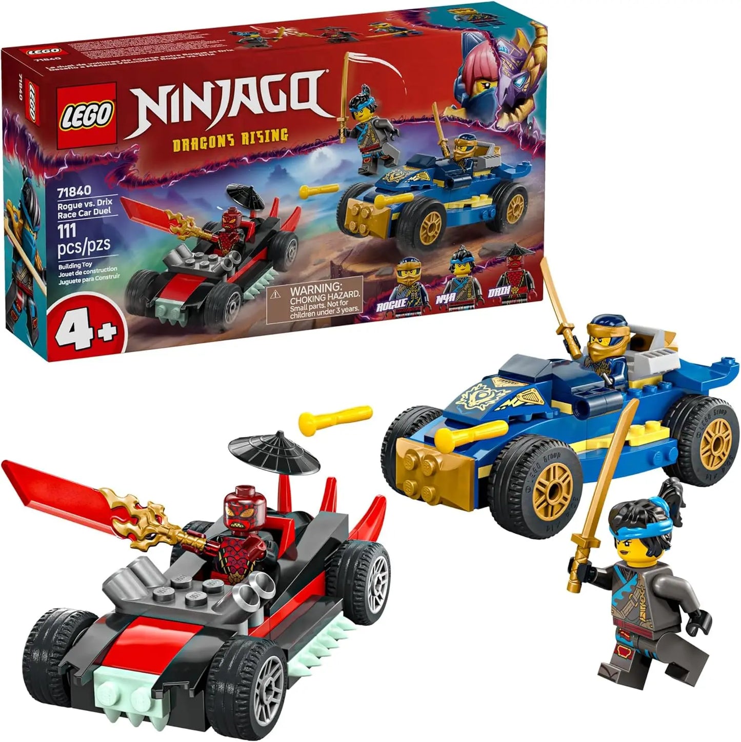 LEGO NINJAGO Rogue vs. Drix Race Car Duel 71840 – Dragons Rising