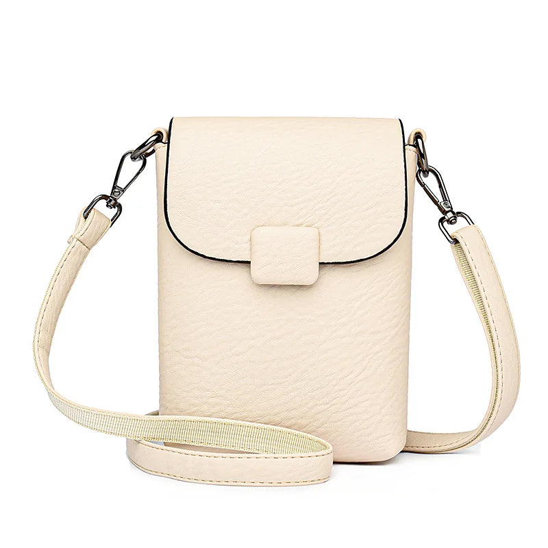 Women's Small Crossbody Phone Bag – Soft Leather Flap Purse