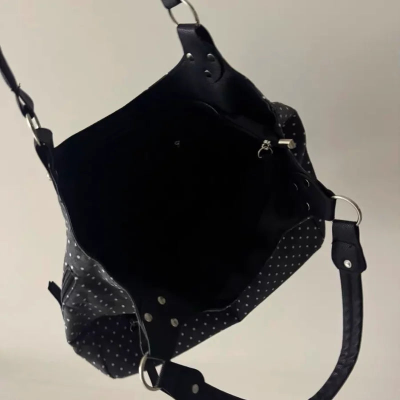 Polka Dot Large Capacity Shoulder Bag for Women – Retro Hobo