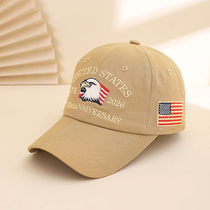 USA 250th Anniversary Baseball Cap – Eagle & Flag Embroidered Hat