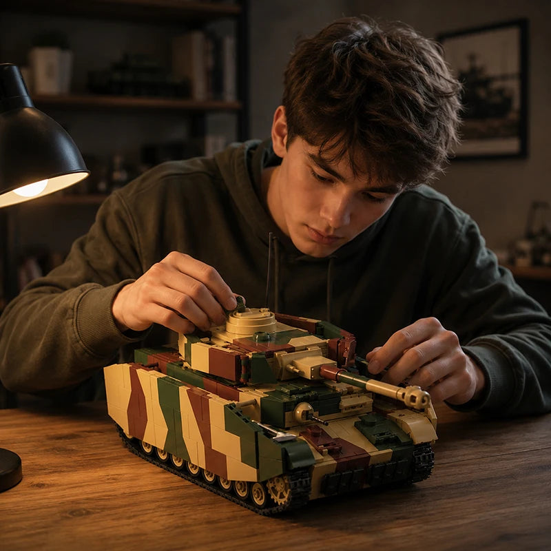 Panzer IV H Tank MOC Building Block Set Military Model with Soldier Figures
