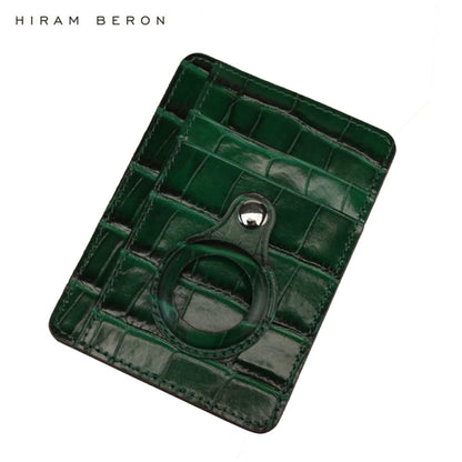 Croco Leather AirTag Card Holder Wallet – Custom Name