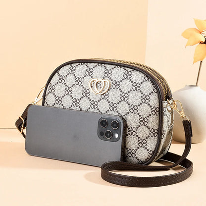 Crossbody Messenger Bag – Four-Leaf Clover Pattern Women's Purse