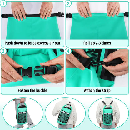 25L Waterproof Roll-Top Dry Bag Backpack for Beach & Water Sports