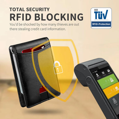 RFID Blocking Slim Bifold Wallet for Men – Minimalist Card Holder