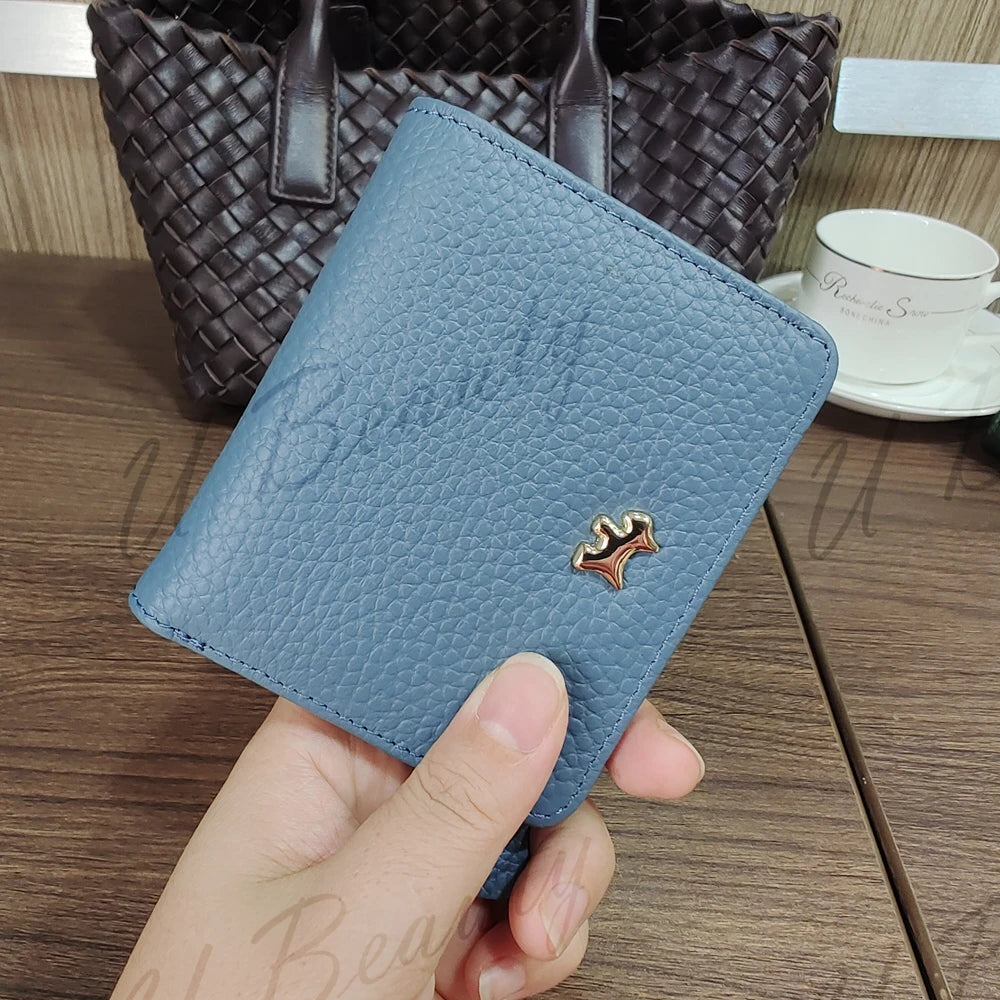 Genuine Cowhide Leather Slim Wallet – Fox Stud Card Holder