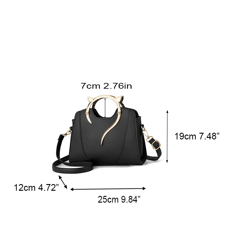 Cat Ear Handle Women's Crossbody Handbag
