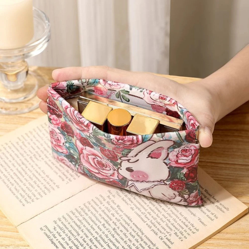 Mini Cosmetic Bag – Cute Print Portable Lipstick & Jewelry Pouch