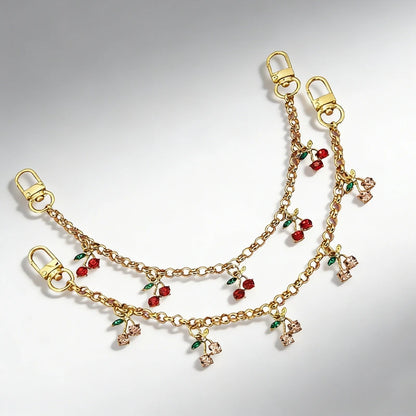 Cherry Crystal Bag Charm Chain – Rhinestone Handbag Accessory