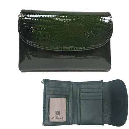Crocodile Pattern Genuine Leather Women's Short Wallet