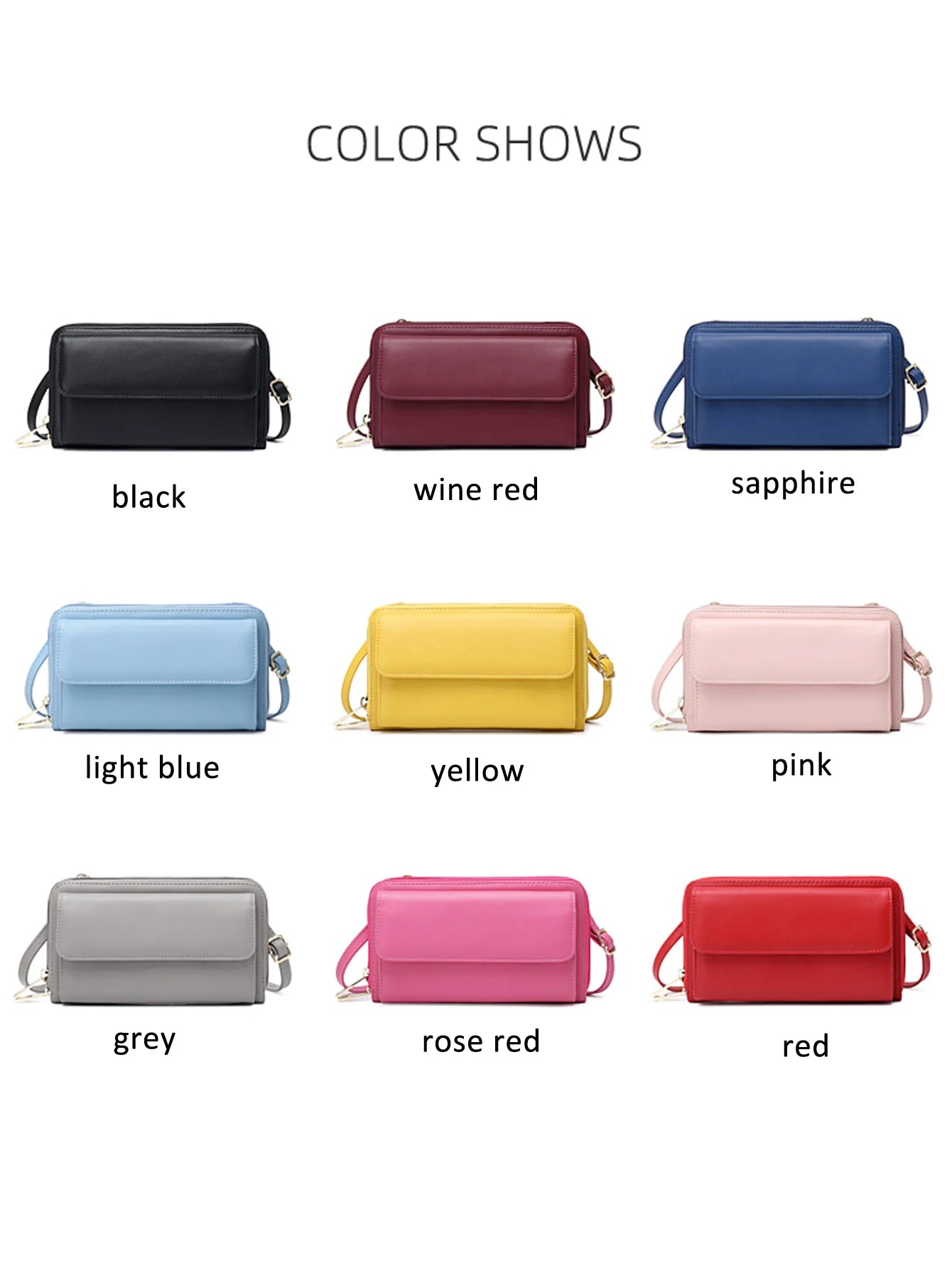 Touchscreen Crossbody Phone Wallet for Women – Zipper Purse with Clear Window