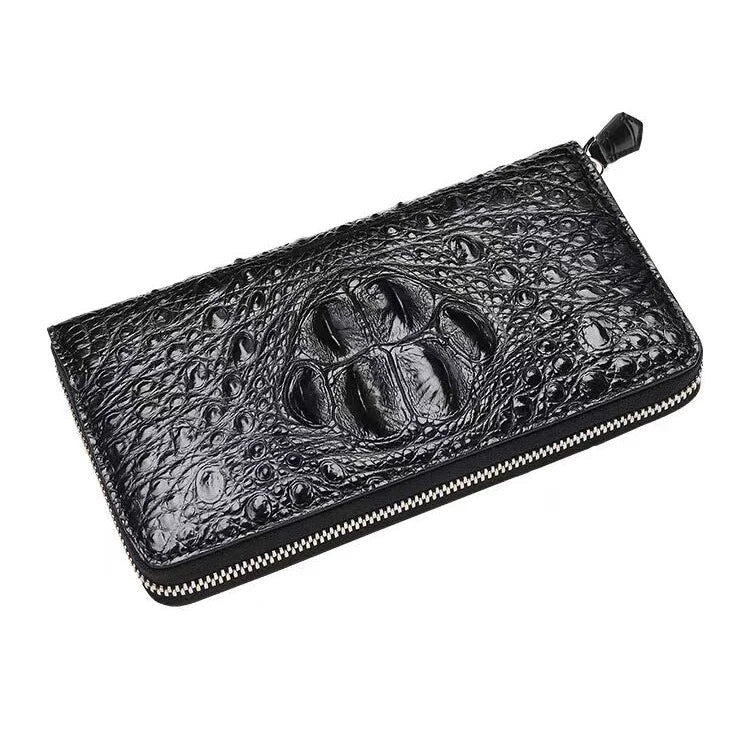 Crocodile Leather Long Wallet for Men – Luxury Organizer