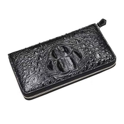 Crocodile Leather Long Wallet for Men – Luxury Organizer