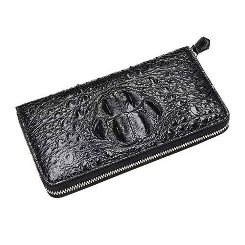 Crocodile Leather Long Wallet for Men – Luxury Organizer