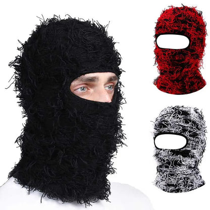 Balaclava Ski Mask – Distressed Knit Full Face Winter Hat
