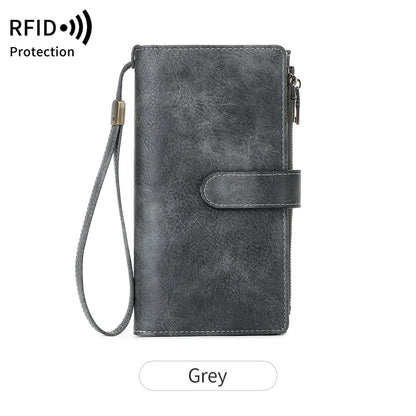 Women's RFID Blocking Trifold Long Wallet – Multifunction Card Holder