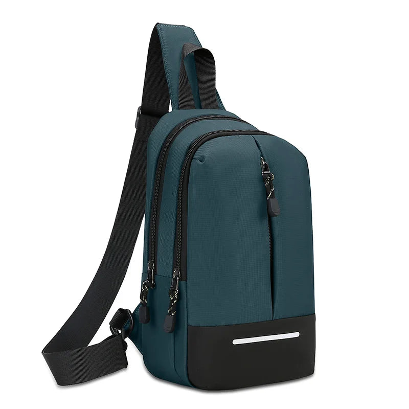 Men's Oxford Crossbody Chest Bag with Multiple Compartments