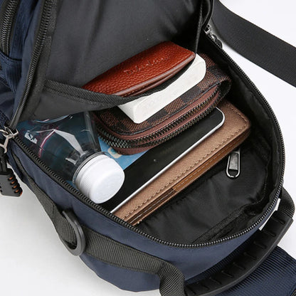 Men's Crossbody Chest Bag – Oxford Sling Pack with Multi-Pockets