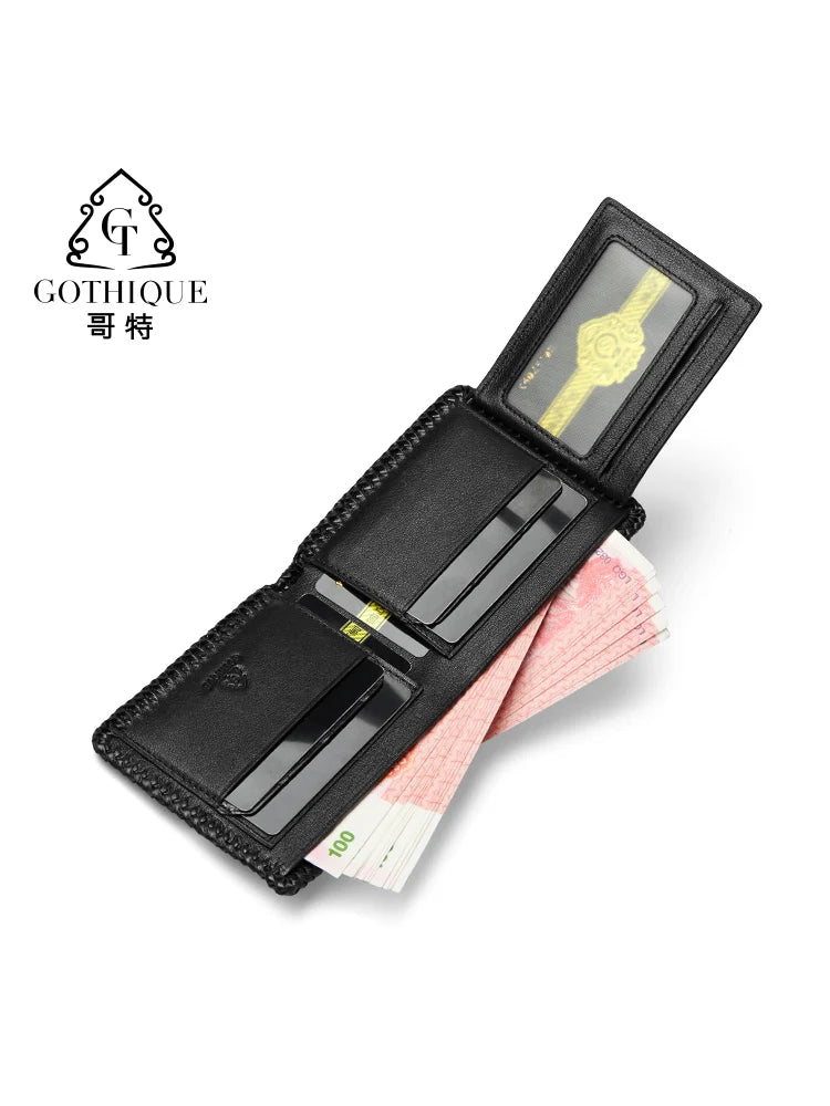 Hand-Woven Crocodile Leather Men's Bifold Wallet – 9 & 12 Card Slots
