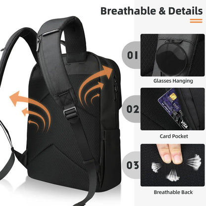 Vintage Flap Backpack for Men – Waterproof 15.6" Laptop College Travel Bag