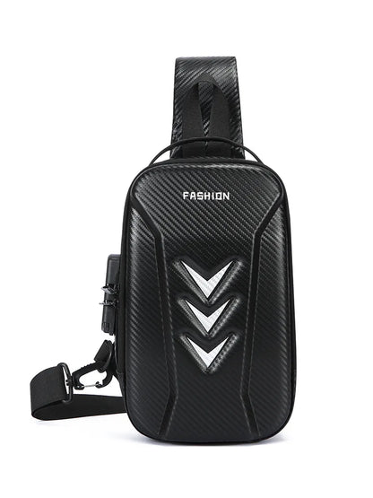 Hard Shell Sling Bag – Men's Multifunctional Crossbody with Password Lock