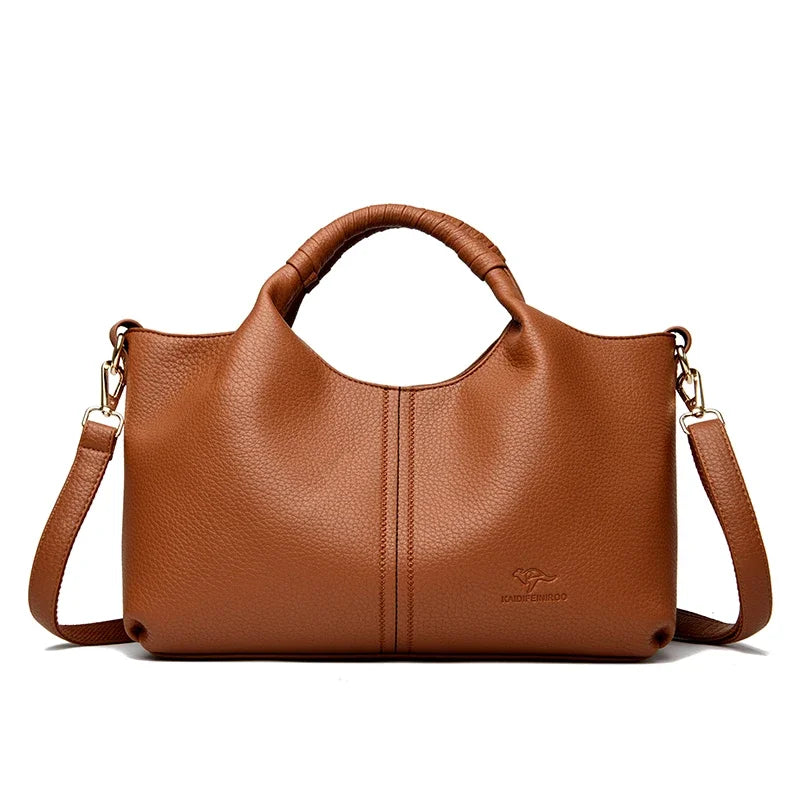 Soft Leather Tote Handbag – Women's Luxury Shoulder & Crossbody Bag