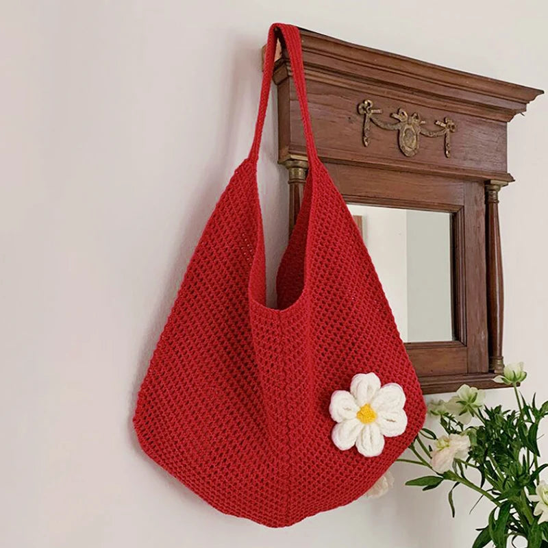 Hollow Weave Straw Beach Tote Bag – Bohemian Large Capacity Shoulder Bag