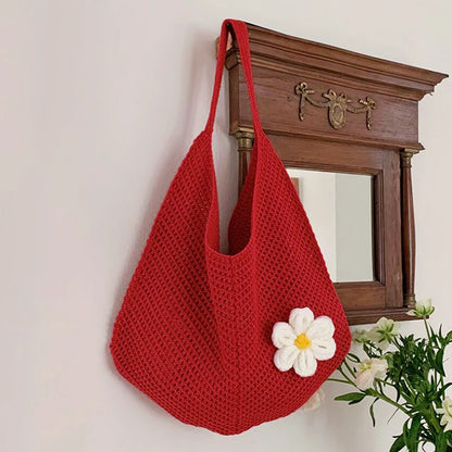 Hollow Weave Straw Beach Tote Bag – Bohemian Large Capacity Shoulder Bag